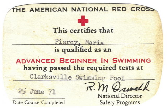 1971-Teresa swimming card