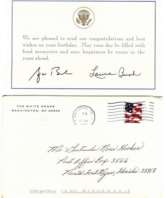 2003-Momo's birthday card from the White House